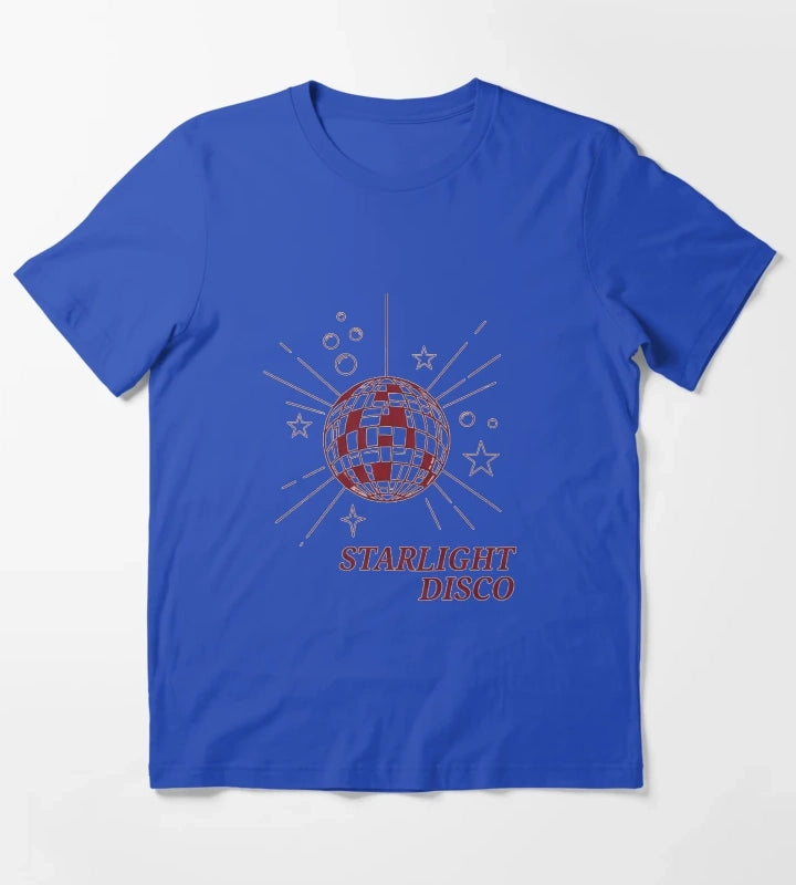 Starlight Disco Vibes Retro Party Design T-Shirt Blue