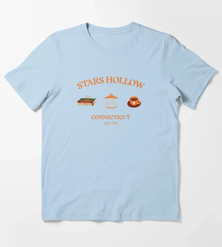 Stars Hollow Connecticut T-Shirt Sky Blue