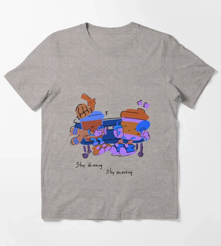 Stay Shivering Stay Sweating Coffee Cup T-Shirt Heather Grey