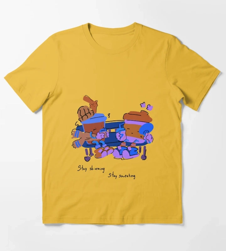 Stay Shivering Stay Sweating Coffee Cup T-Shirt Yellow