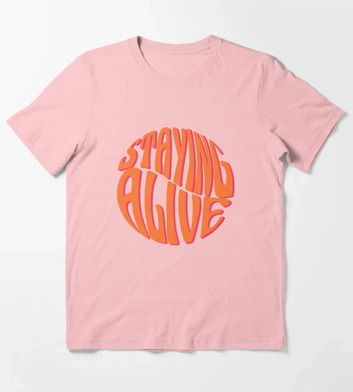 Staying Alive Design T-Shirt Dark Grey
