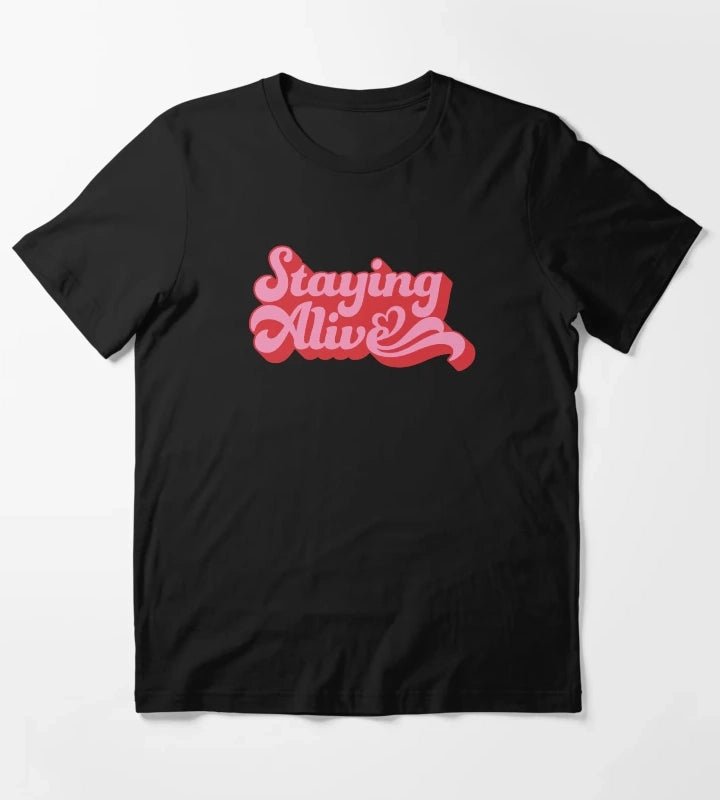 Staying Alive Roller Babe Roller Skates Skate Girl Glow Up T-Shirt