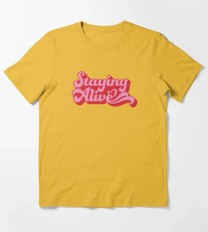 Staying Alive Roller Babe Roller Skates Skate Girl Glow Up T-Shirt Yellow