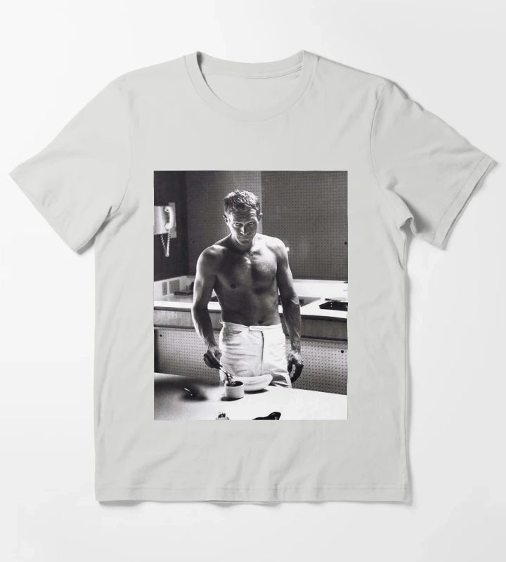 Steve McQueen Making Coffee T-Shirt Light Grey