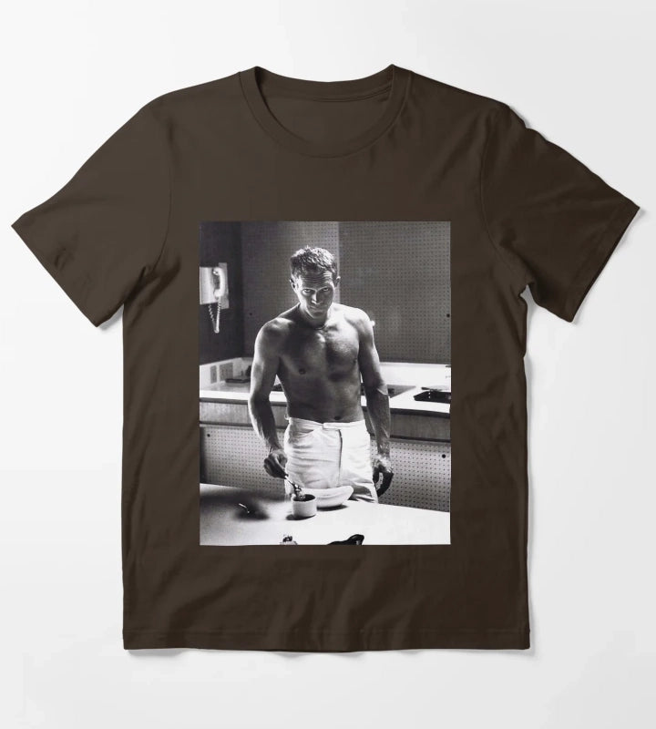 Steve McQueen Making Coffee T-Shirt Brown