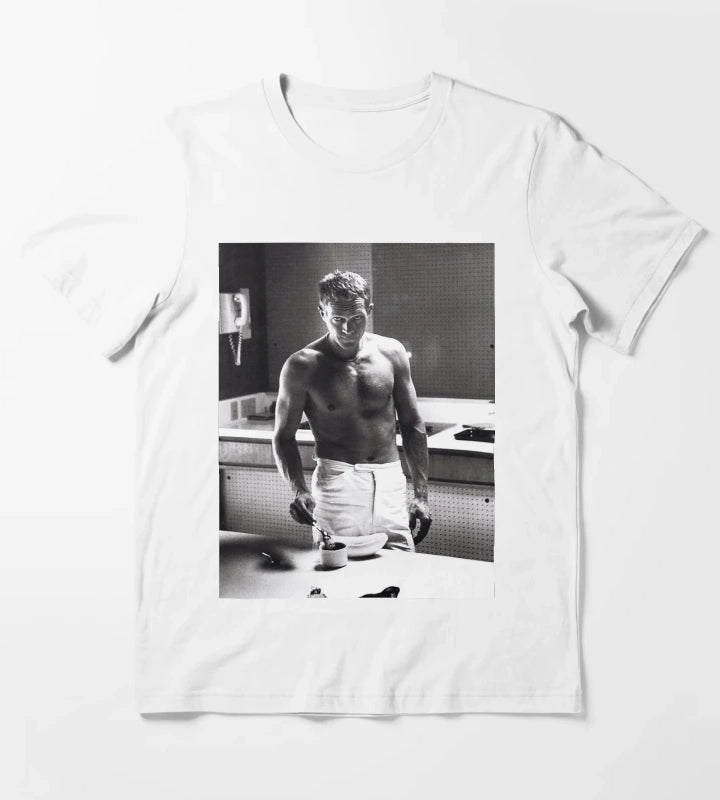 Steve McQueen Making Coffee T-Shirt White