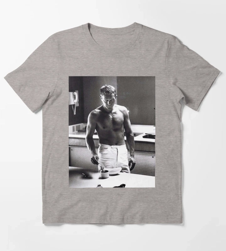 Steve McQueen Making Coffee T-Shirt Heather Grey
