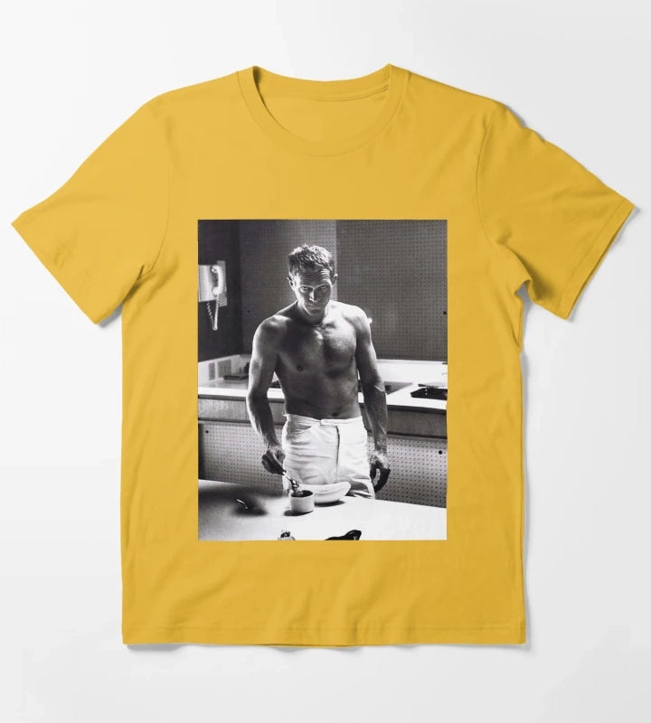 Steve McQueen Making Coffee T-Shirt Yellow