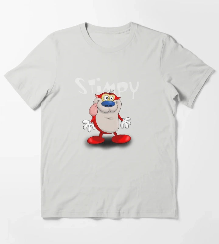 Stimson J Cat Stimpy T-Shirt Light Grey