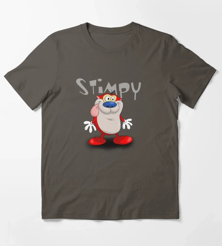Stimson J Cat Stimpy T-Shirt Dark Grey