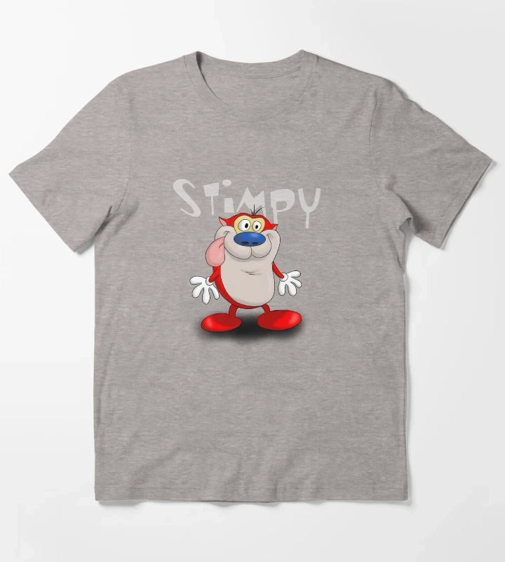 Stimson J Cat Stimpy T-Shirt Heather Grey