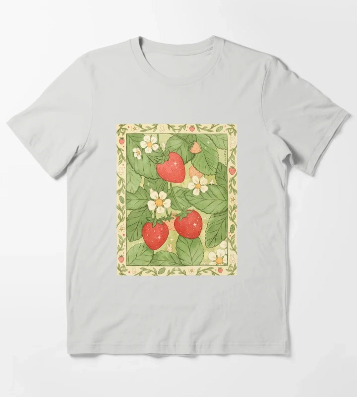 Strawberries for Life T-Shirt Light Grey