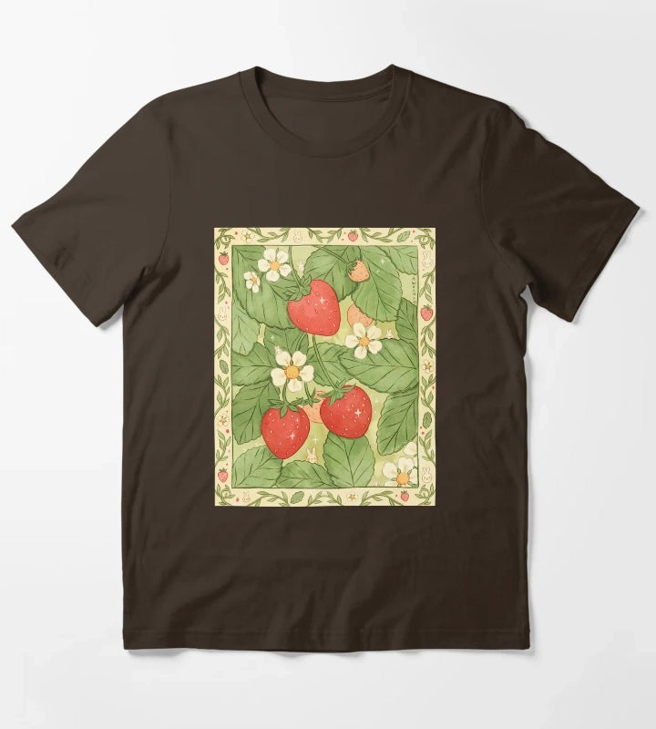 Strawberries for Life T-Shirt Brown