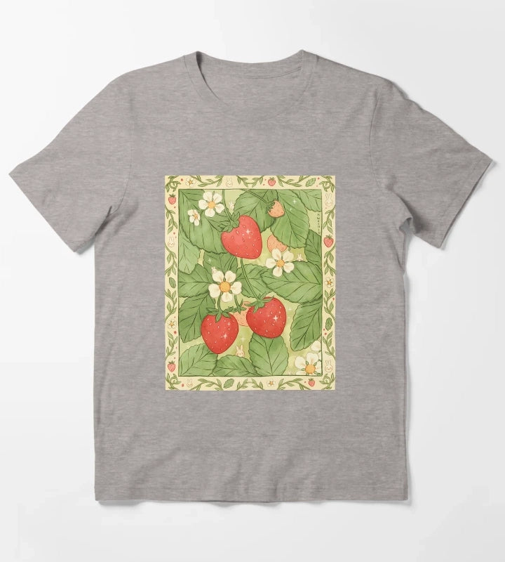 Strawberries for Life T-Shirt Heather Grey