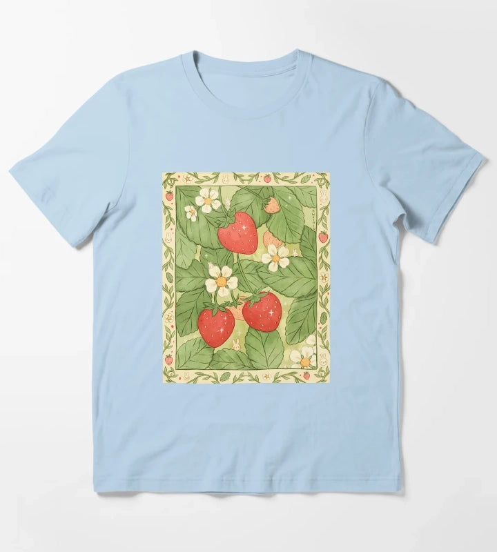 Strawberries for Life T-Shirt Sky Blue