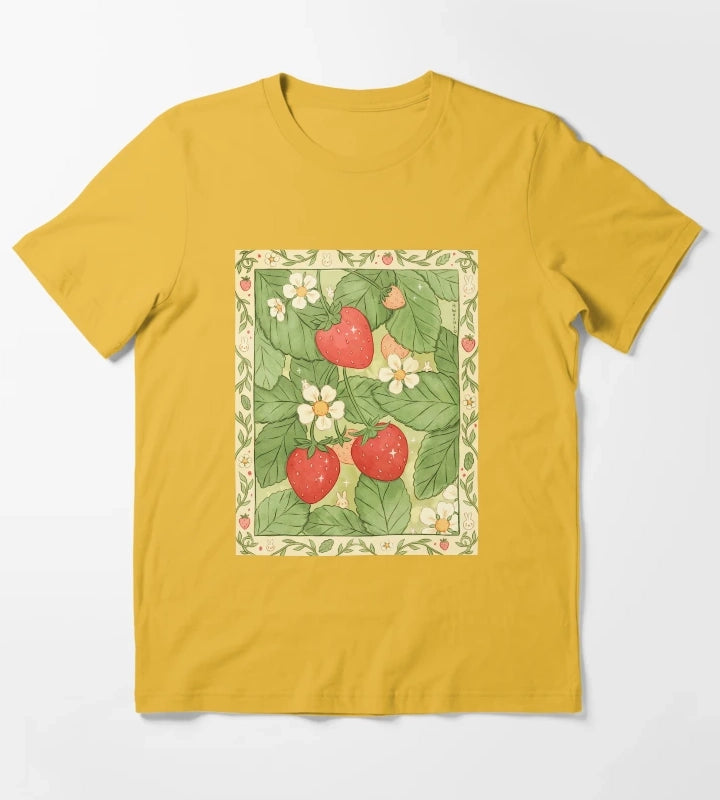 Strawberries for Life T-Shirt Yellow