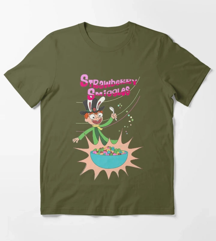 Strawberry Smiggles For Men And Women Rick T-Shirt Olive Green