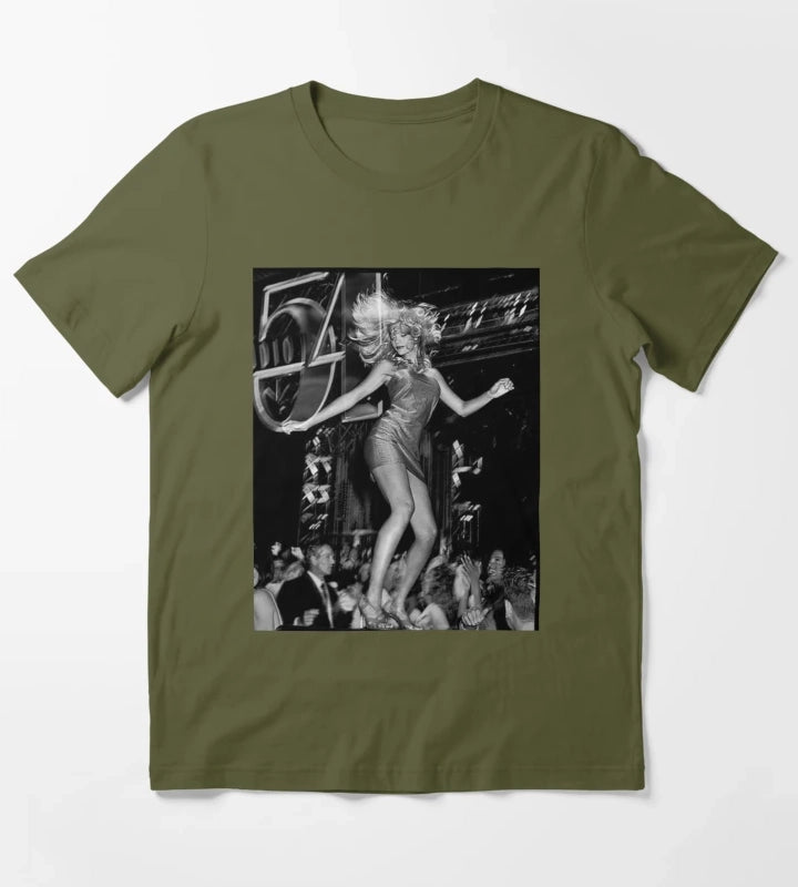 Studio 52 black white T-Shirt Olive Green