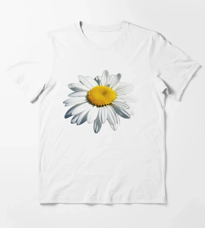 Stunning White Shasta Daisy Vector Cut Out T-Shirt White
