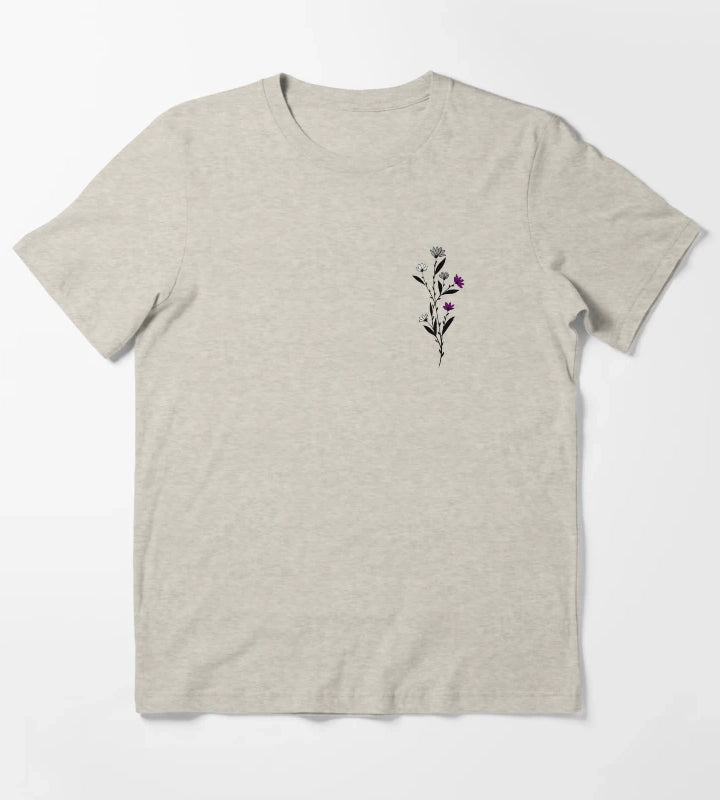 Subtle Asexual Pride Daisy Sprig T-Shirt Cream