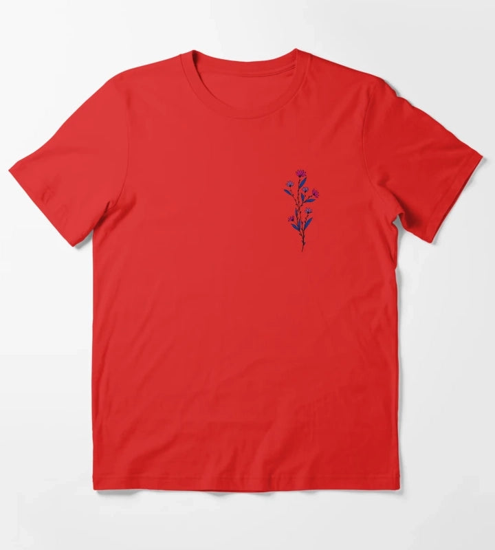 Subtle Bisexual Pride Daisy Sprig T-Shirt Red