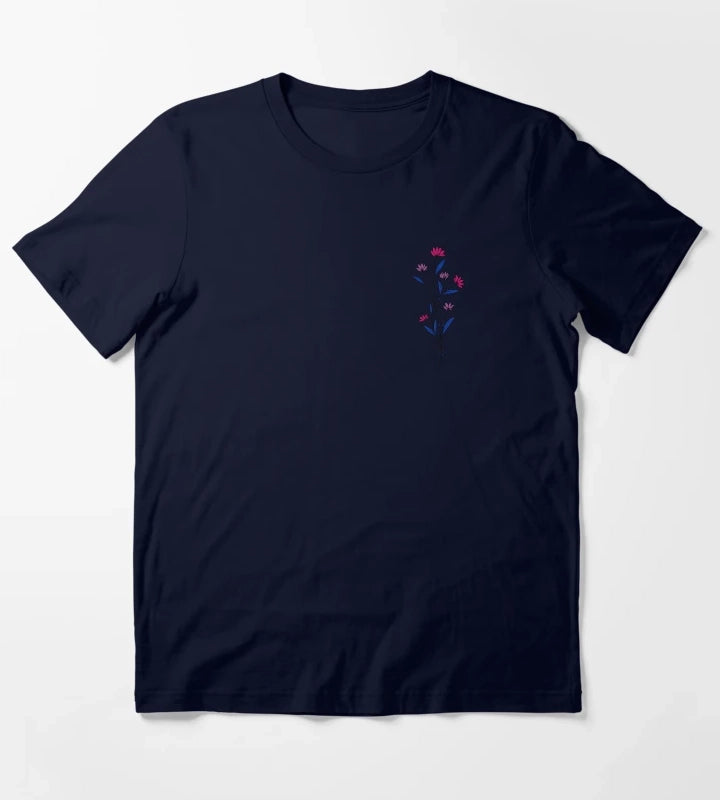 Subtle Bisexual Pride Daisy Sprig T-Shirt Navy