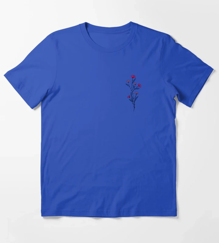Subtle Bisexual Pride Daisy Sprig T-Shirt Blue