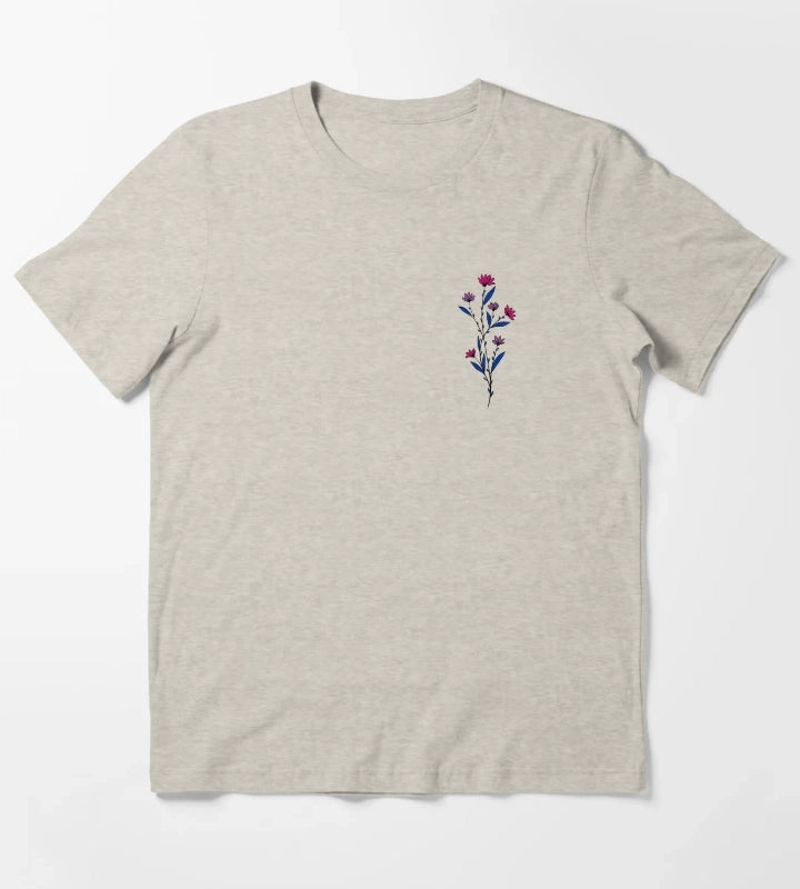 Subtle Bisexual Pride Daisy Sprig T-Shirt Cream