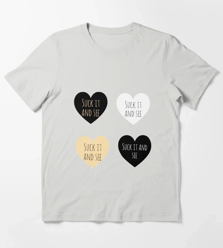 Suck it and see hearts sticker pack T-Shirt Light Grey