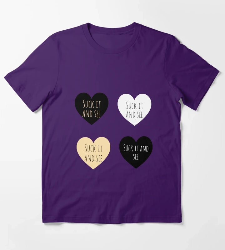 Suck it and see hearts sticker pack T-Shirt Purple
