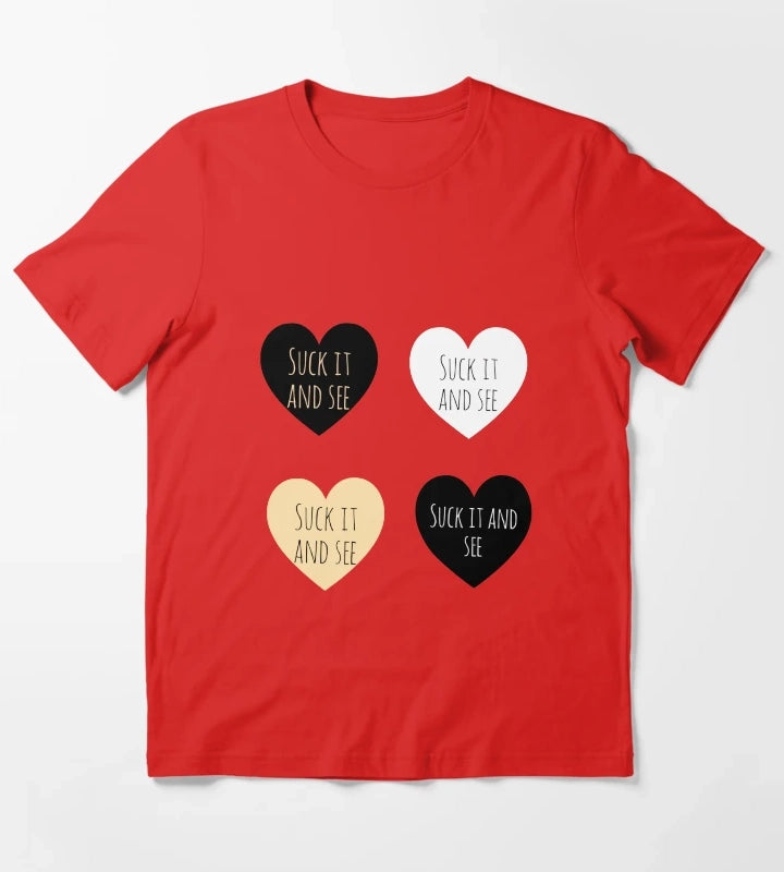 Suck it and see hearts sticker pack T-Shirt Red