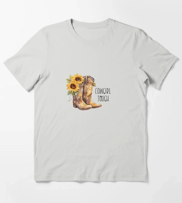 Sunflower Cowgirl Boots Cowgirl tough T-Shirt Light Grey