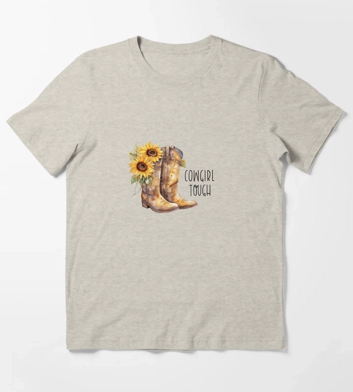 Sunflower Cowgirl Boots Cowgirl tough T-Shirt Cream