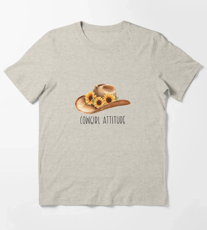 Sunflower Cowgirl Hat cowgirl attitude T-Shirt Cream