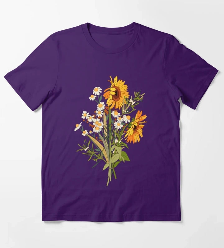Sunflower and daisy T-Shirt Purple