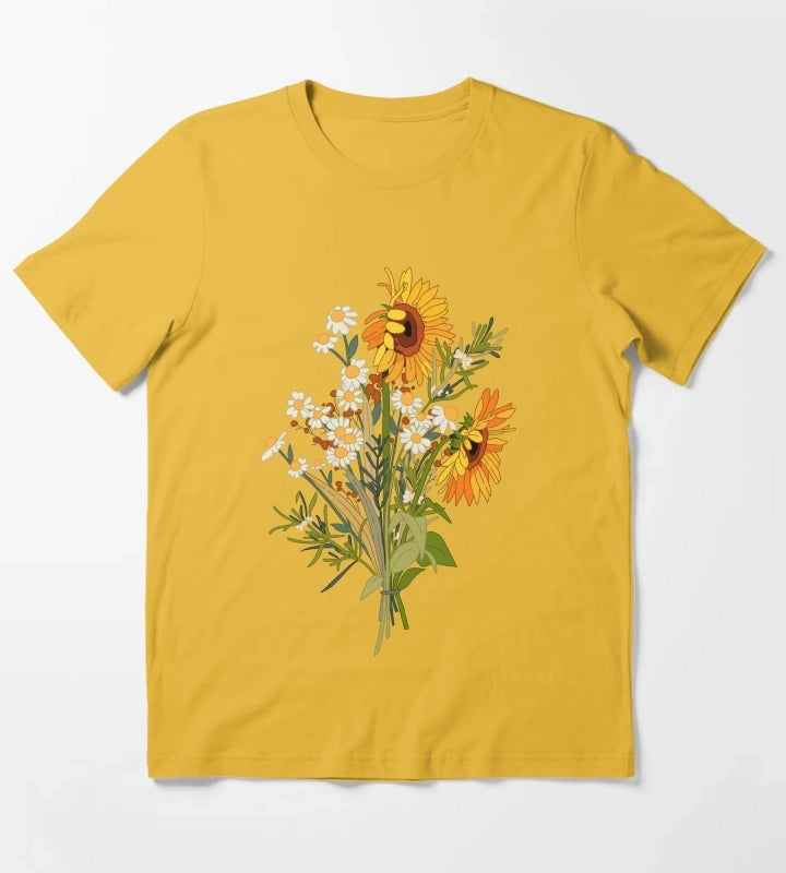 Sunflower and daisy T-Shirt Yellow