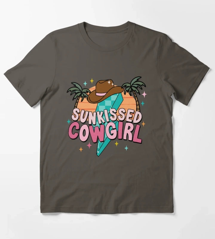Sunkissed Cowgirl Coastal Cowgirl Chic T-Shirt Dark Grey