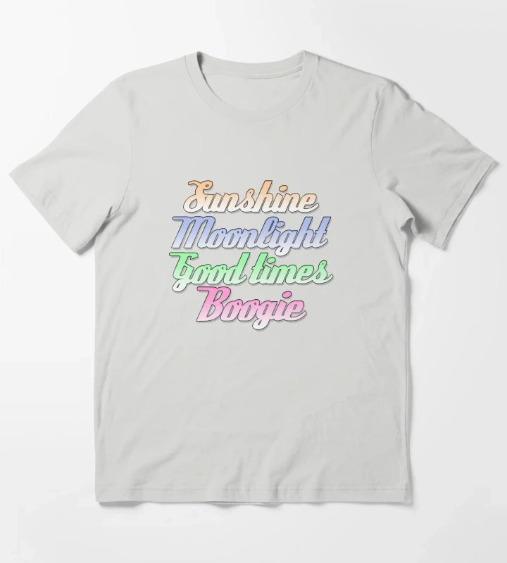 Sunshine Moonlight Good Times Boogie T-Shirt Light Grey