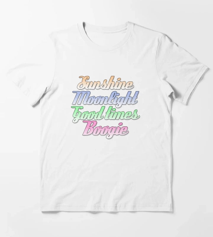 Sunshine Moonlight Good Times Boogie T-Shirt White