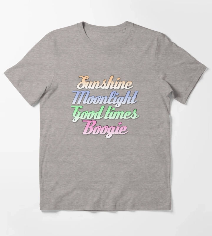 Sunshine Moonlight Good Times Boogie T-Shirt Heather Grey