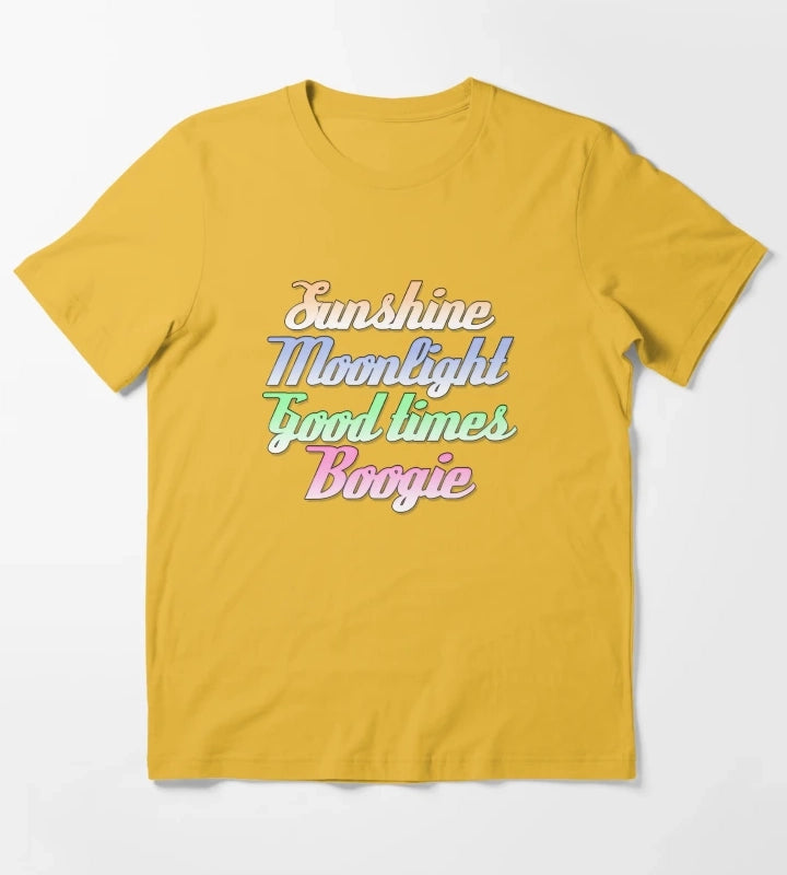 Sunshine Moonlight Good Times Boogie T-Shirt Yellow