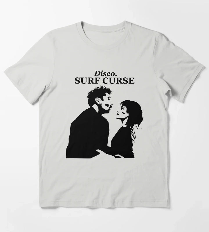Surf Curse Disco Design T-Shirt Light Grey