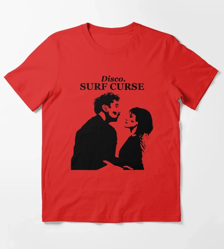 Surf Curse Disco Design T-Shirt Red