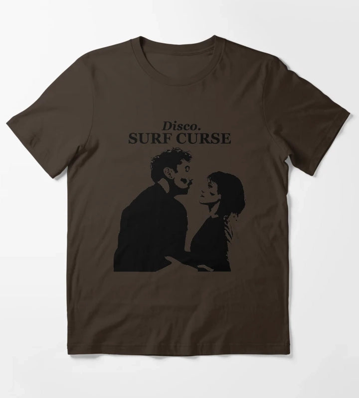 Surf Curse Disco Design T-Shirt Brown