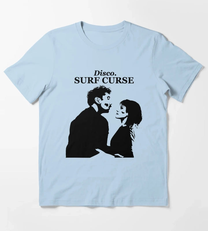 Surf Curse Disco Design T-Shirt Sky Blue