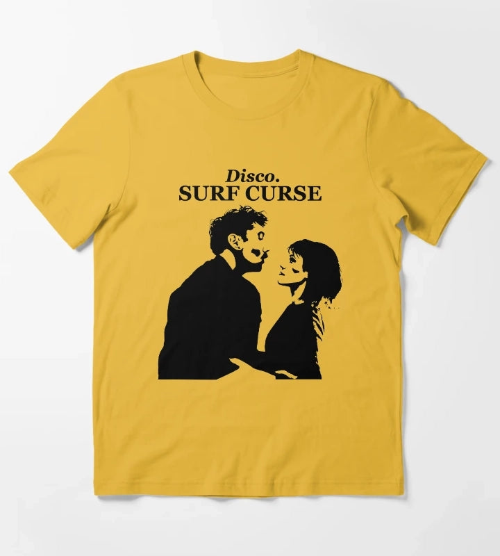 Surf Curse Disco Design T-Shirt Yellow