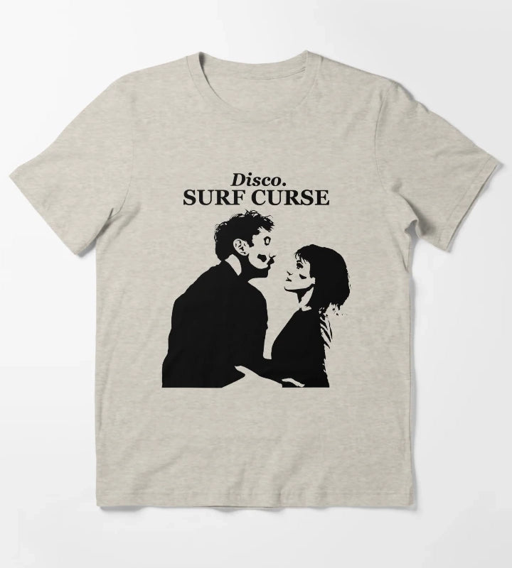 Surf Curse Disco Design T-Shirt Cream