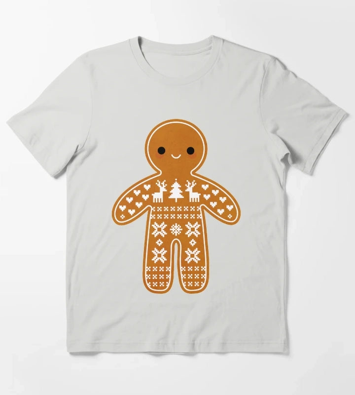 Sweater Pattern Gingerbread Cookie T-Shirt Light Grey