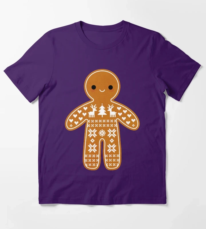 Sweater Pattern Gingerbread Cookie T-Shirt Purple
