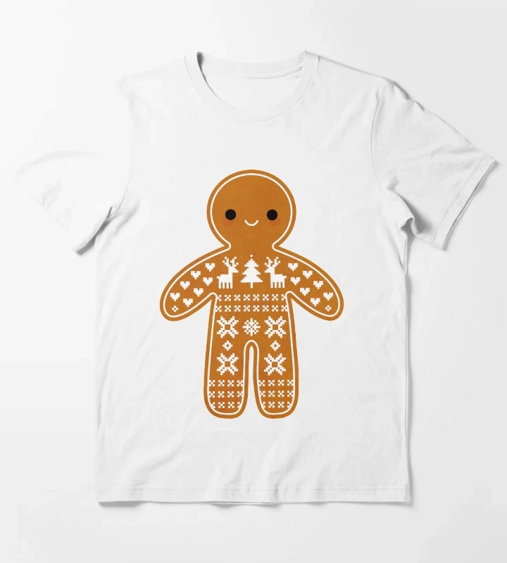 Sweater Pattern Gingerbread Cookie T-Shirt White